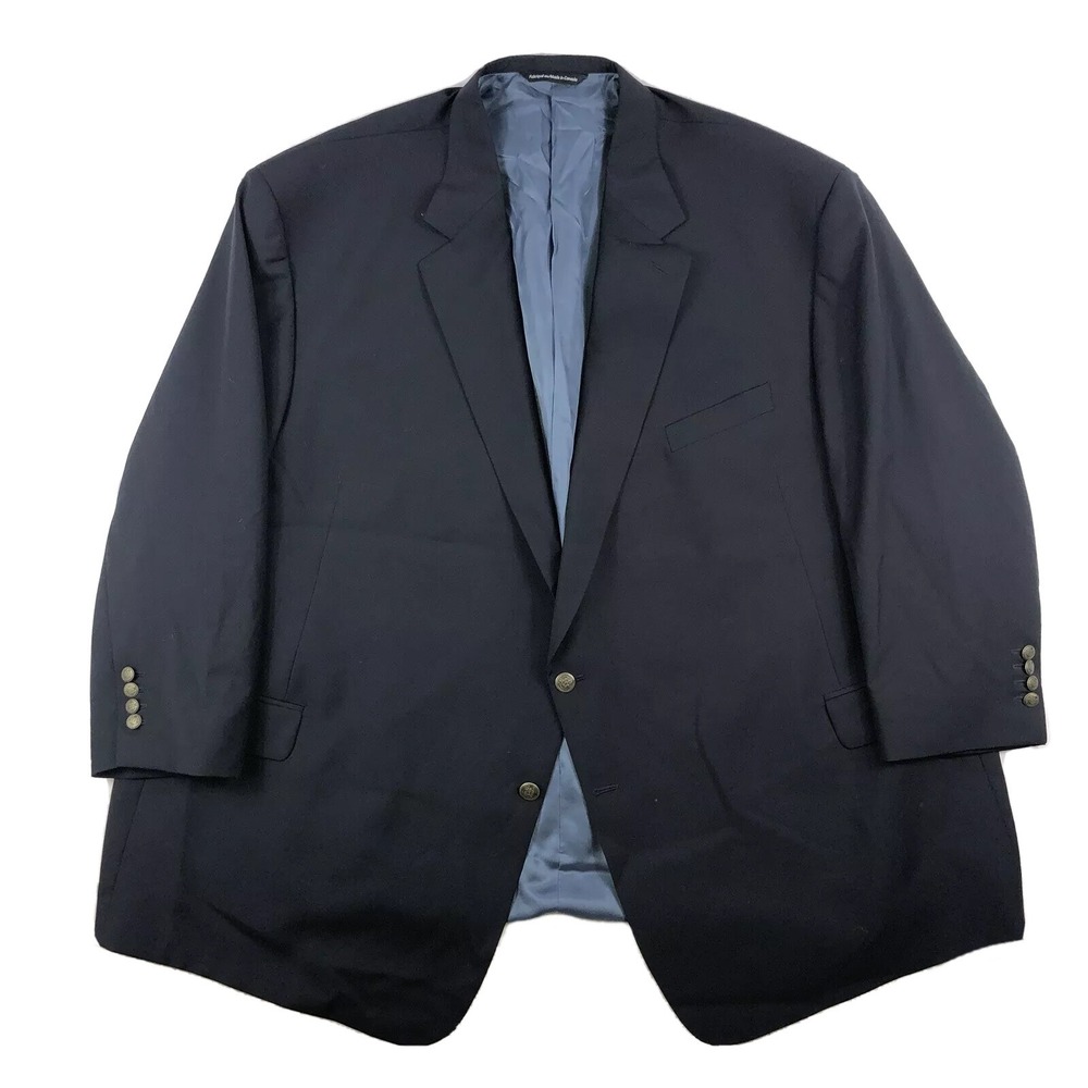 Coppley x Zegna Navy Wool Gold Button Blazer Sport Coat Mens 61R Big & Tall